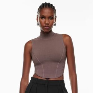 Babaton Sculpt Knit Bustier Mockneck Tank